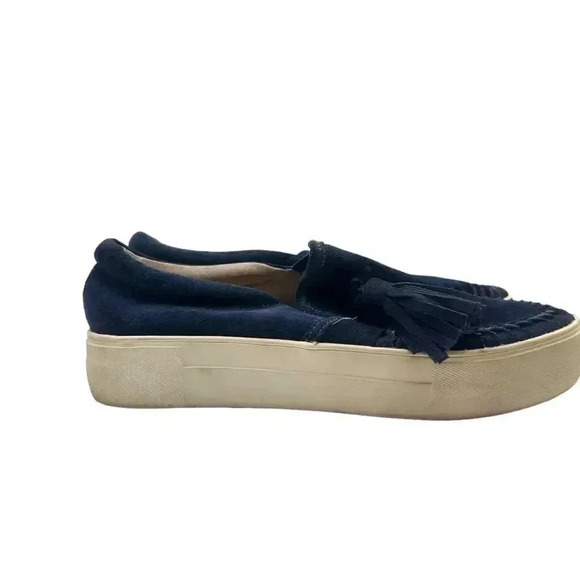 J Slide Shoes‎ J/Slides Aztec Navy Blue Platform Leather Slip-On Sneakers Size 6 - Picture 7 of 10